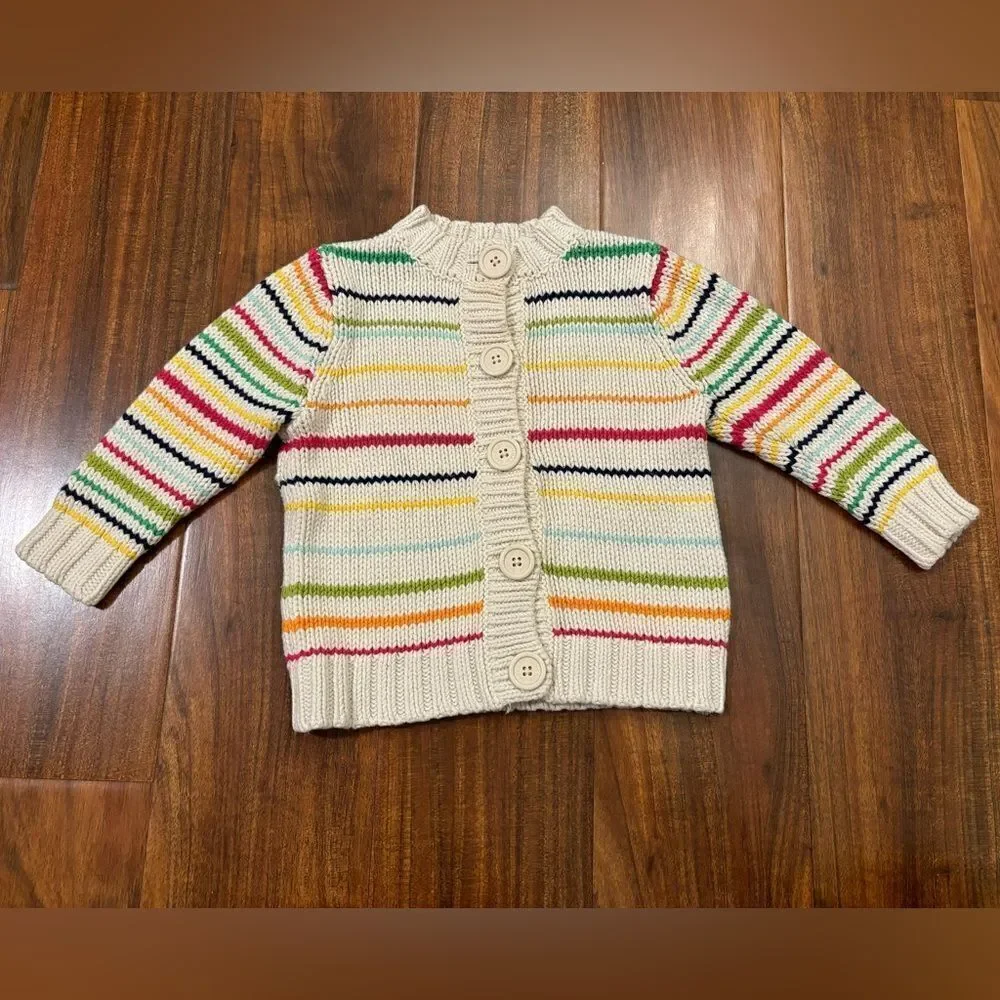 Baby Gap knit rainbow stripe cardigan sweater